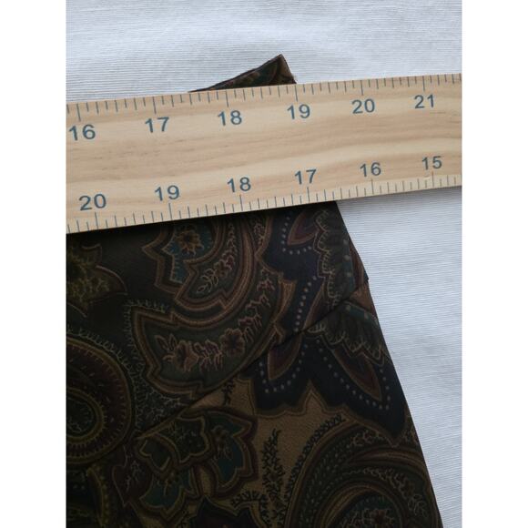 Vintage Chaps Pull On Skirt XL Paisley Dark Academia Fall Autumnal Librarian - Picture 5 of 14